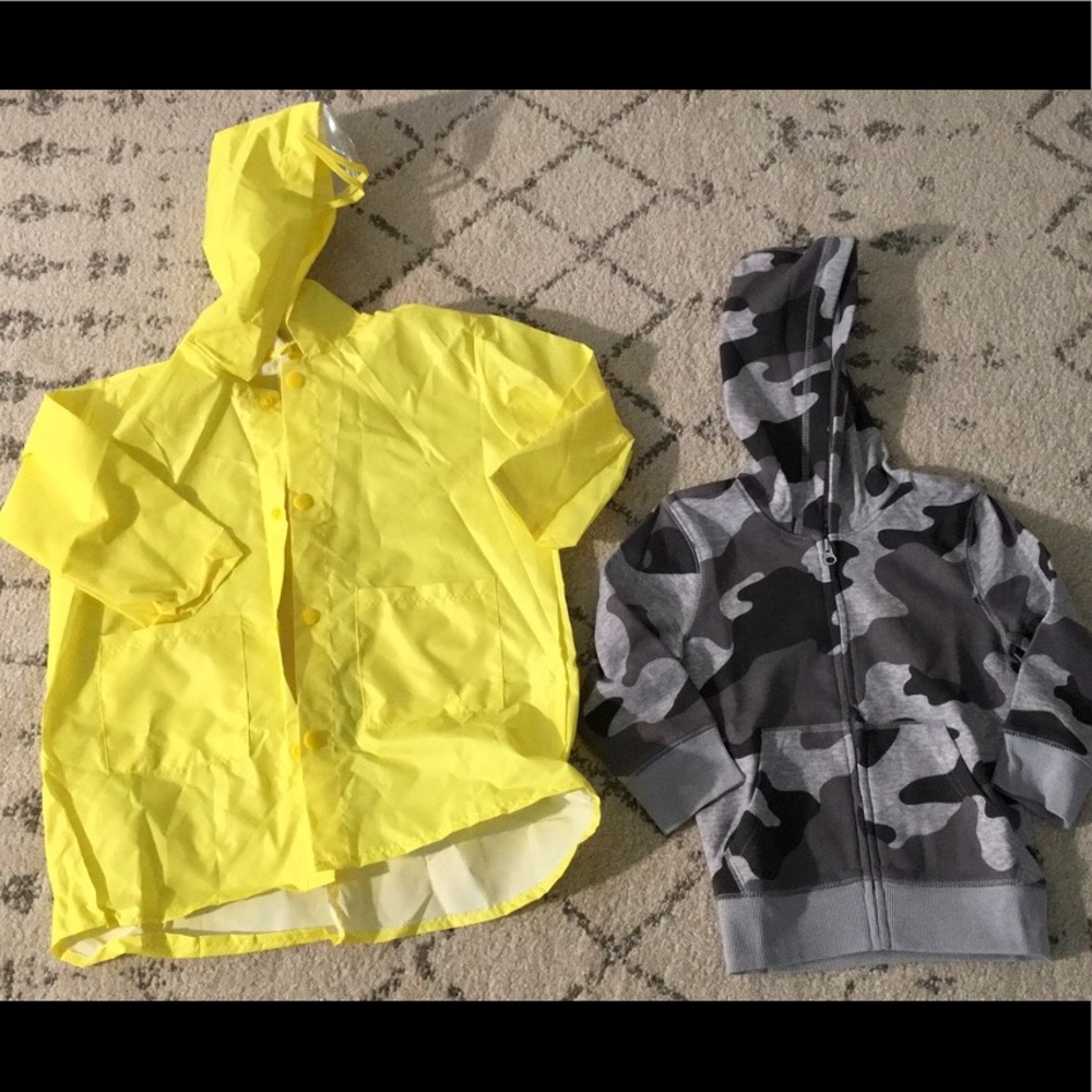 Brand New Rain Coat Poncho and Hoodie Sweater 2T